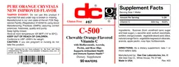 Label for C-500 Chewable Orange-Flavored