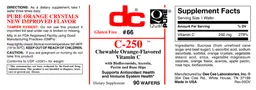 Label for C-250 Chewable Orange-Flavored