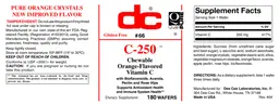 Label for C-250 Chewable Orange-Flavored