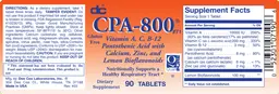 Label for CPA-800