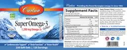 Label for Super Omega-3 Gems 1200 mg