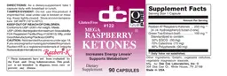 Label for Mega Raspberry Ketones