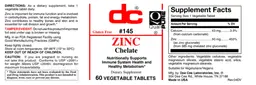 Label for Zinc
