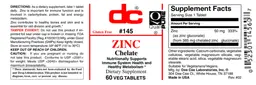 Label for Zinc