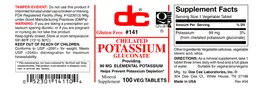 Label for Chelated Potassium Gluconate