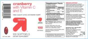 Label for Cranberry with Vitamin C and E
