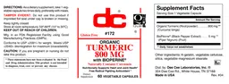 Label for Turmeric 800 mg