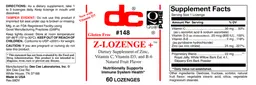 Label for Z-Lozenge + Natural fruit flavor