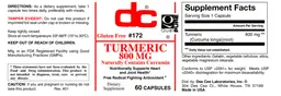 Label for Turmeric 800 mg