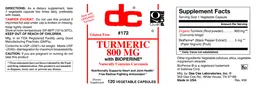 Label for Turmeric 800 mg