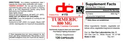 Label for Turmeric 800 mg