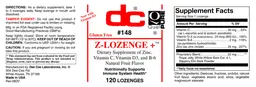 Label for Z-Lozenge + Natural Fruit Flavor