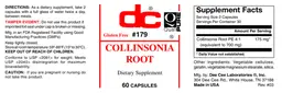 Label for Collinsonia Root