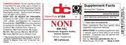 Label for Noni 400 mg