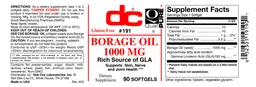 Label for Borage Oil 1000 mg
