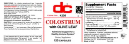 Label for Colostrum