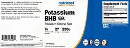 Label for Potassium BHB Unflavored