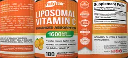 Label for Liposomal Vitamin C 1600 mg