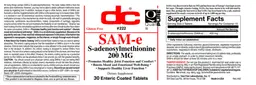 Label for SAM-e 200 mg