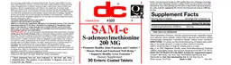 Label for SAM-e 200 mg