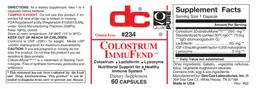 Label for Colostrum ImmuFend