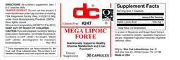Label for Mega Lipoic Forte