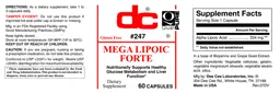 Label for Mega Lipoic Forte