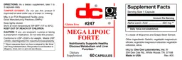 Label for Mega Lipoic Forte