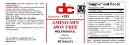 Label for Amino-Min Iron Free