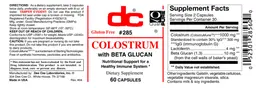 Label for Colostrum with Beta Glucan