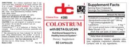 Label for Colostrum with Beta Glucan