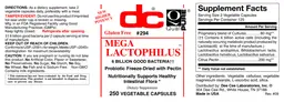 Label for Mega Lactophilus