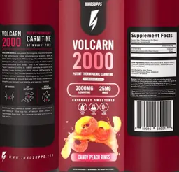 Label for Volcarn 2000 Candy Peach Rings