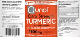 Label for Turmeric 1500 mg