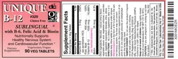 Label for Unique B-12