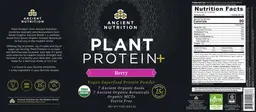 Label for Plant Protein+ Berry