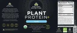 Label for Plant Protein+ Vanilla