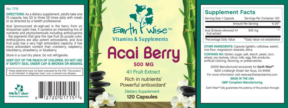 Label for Acai Berry 500 mg