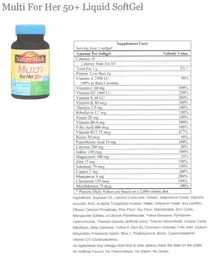 Label for Multi For Her 50+ With Calcium No Iron