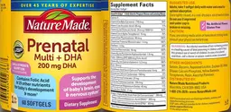 Label for Prenatal Multi + DHA 200mg