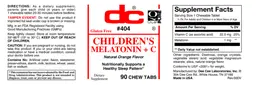 Label for Children's Melatonin + C Natural Orange Flavor