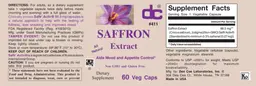 Label for Saffron Extract