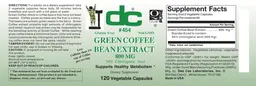 Label for Green Coffee Bean Extract 800 mg