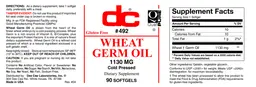 Label for Wheat Germ Oil 1130 mg