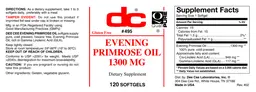 Label for Evening Primrose Oil 1300 mg