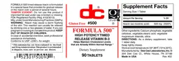 Label for Formula 500