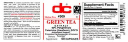 Label for Green Tea Extract