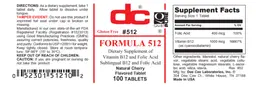 Label for Formula 512 Natural Cherry Flavored Tablet