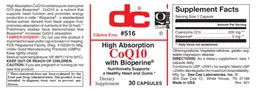 Label for CoQ10 with BioPerine