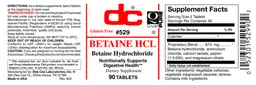 Label for Betaine HCL